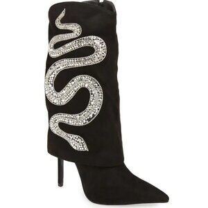 AZALEA WANG  " COBRA STEPPIN "  BOLD-BLACK STILETTO BOOT(BRAND NEW!!!!!!!!!!!!!!